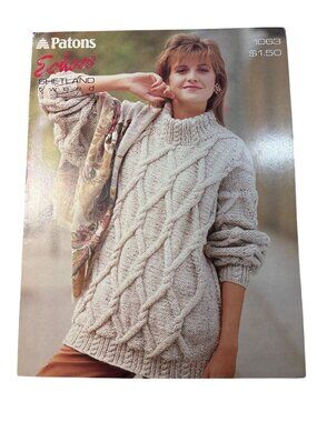 Patons Lattice Pullover Knitting Pattern 1063 For Shetland Tweed Yarn 1988